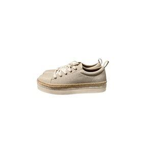 Cream Canvas Sneakers with Chunky Sole